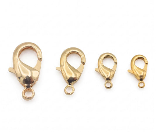 14K Gold Filled Alternative Lobster Clasp – Tarnish-Resistant Jewelry Findings, Multiple Sizes, Secure Necklace & Bracelet Closures