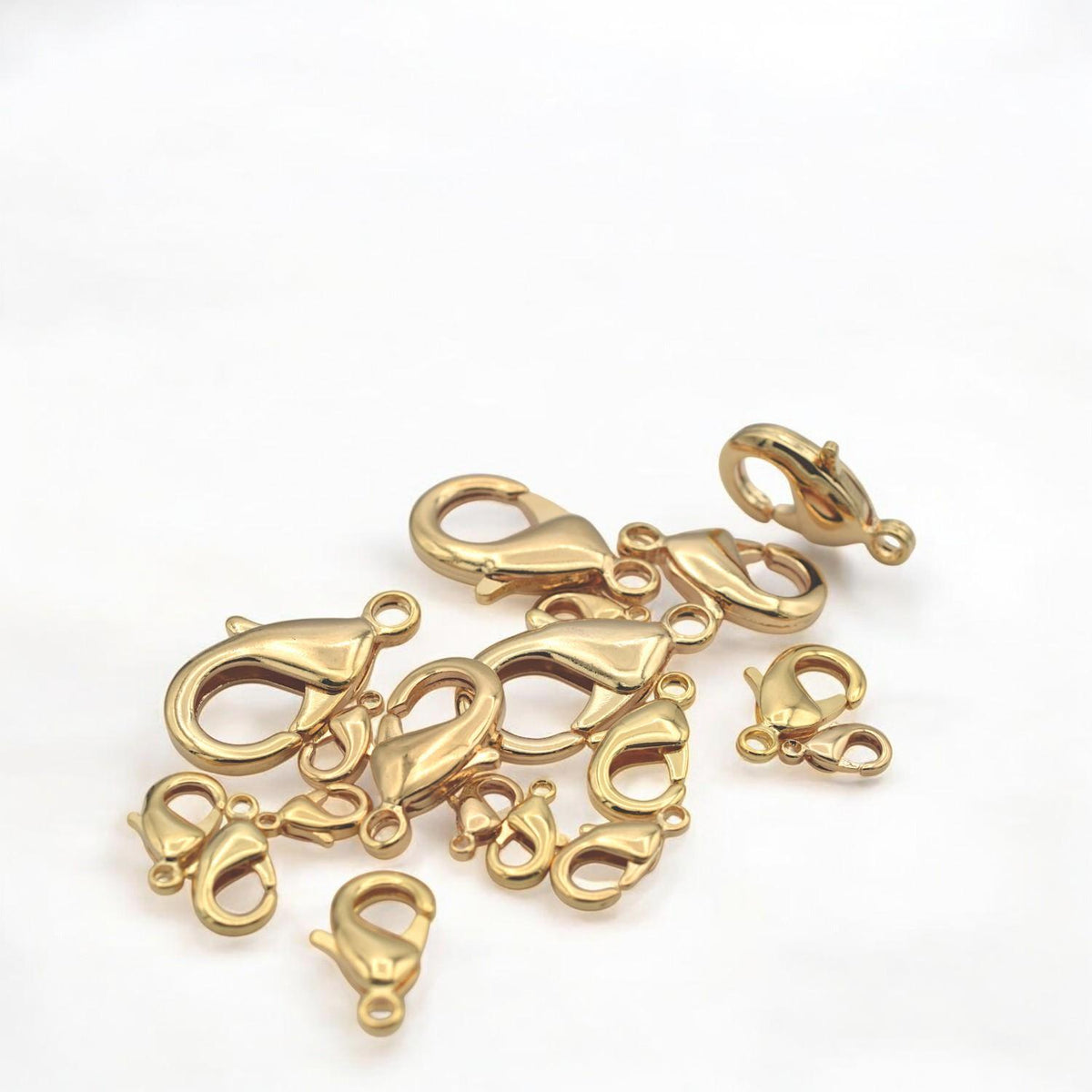14K Gold Filled Alternative Lobster Clasp – Tarnish-Resistant Jewelry Findings, Multiple Sizes, Secure Necklace & Bracelet Closures