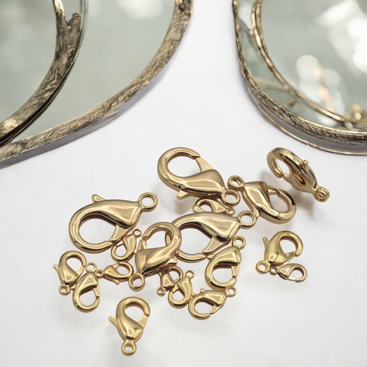 14K Gold Filled Alternative Lobster Clasp – Tarnish-Resistant Jewelry Findings, Multiple Sizes, Secure Necklace & Bracelet Closures