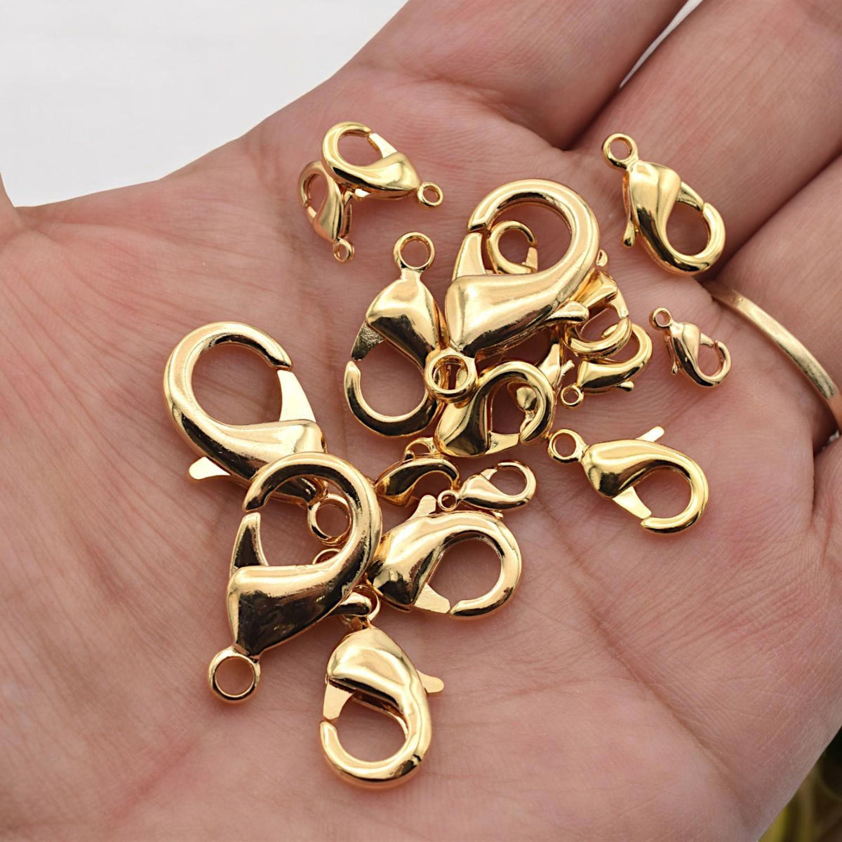 14K Gold Filled Alternative Lobster Clasp – Tarnish-Resistant Jewelry Findings, Multiple Sizes, Secure Necklace & Bracelet Closures