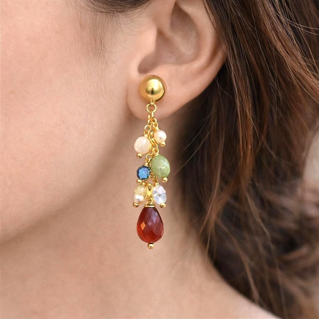 Gold Stainless Steel Stud Earring Posts Flat Pad with Loop & Ball Stud Findings Hypoallergenic Jewelry Making Supplies