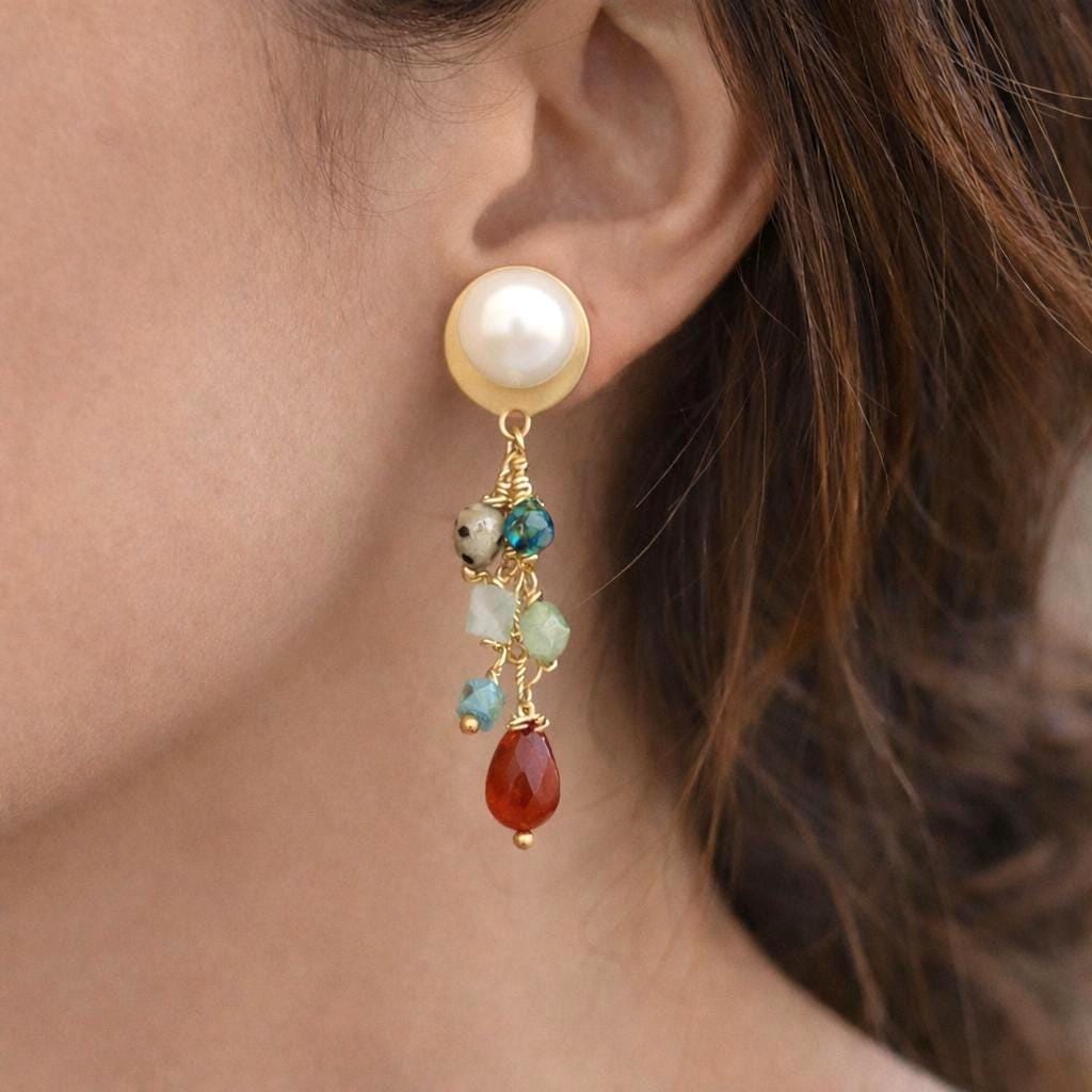 Gold Stainless Steel Stud Earring Posts Flat Pad with Loop & Ball Stud Findings Hypoallergenic Jewelry Making Supplies