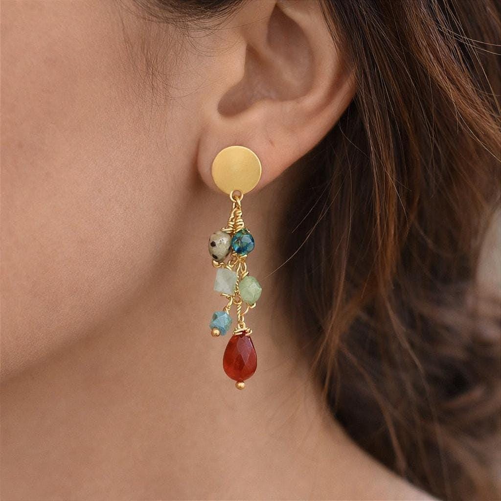 Gold Stainless Steel Stud Earring Posts Flat Pad with Loop & Ball Stud Findings Hypoallergenic Jewelry Making Supplies