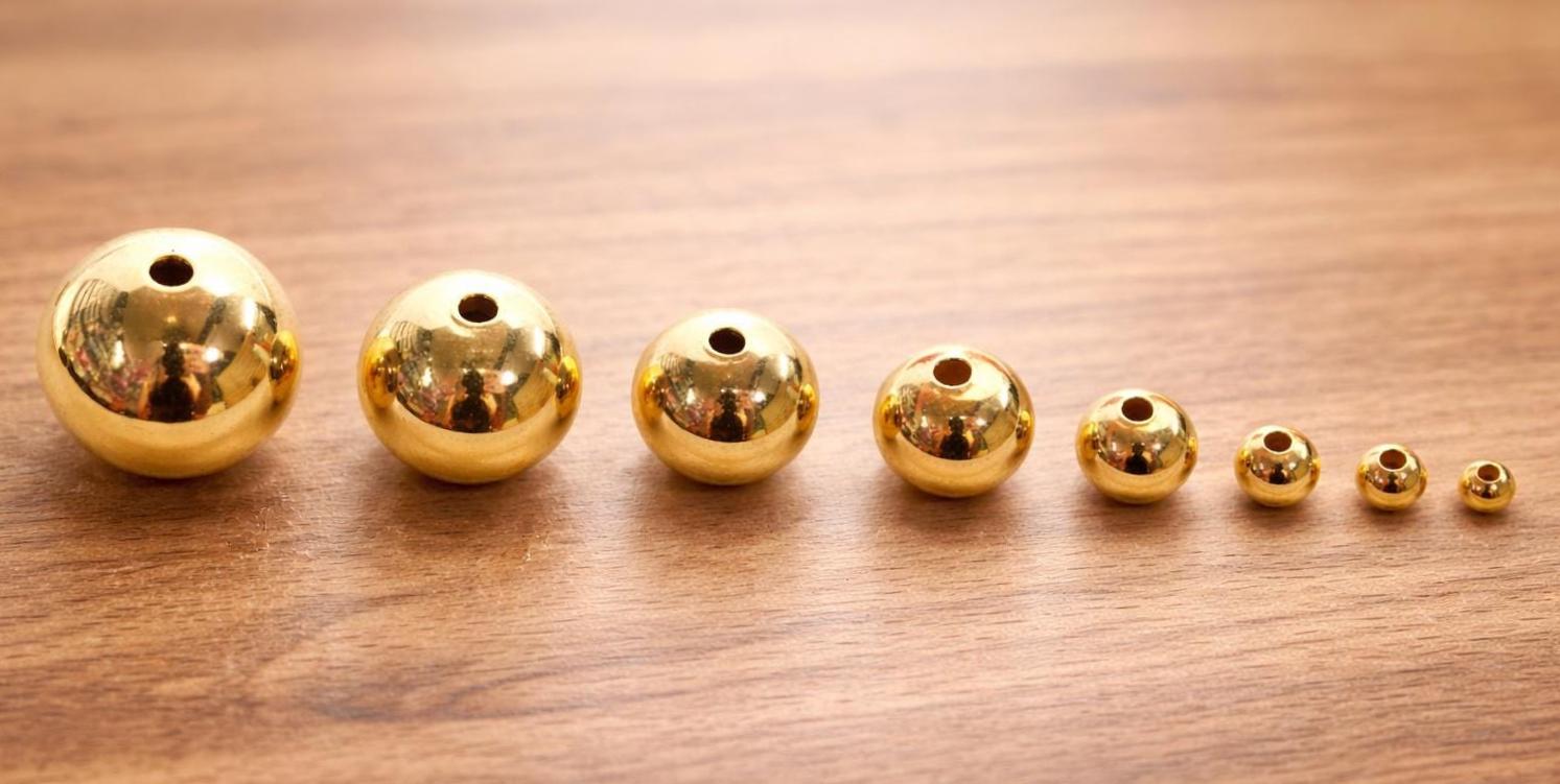 18K Findings EP Beads: Smooth Polished Gold Filled Alternative - Tarnish Resistant, Copper Base Metal, Multi-Size Options for Jewelry Making
