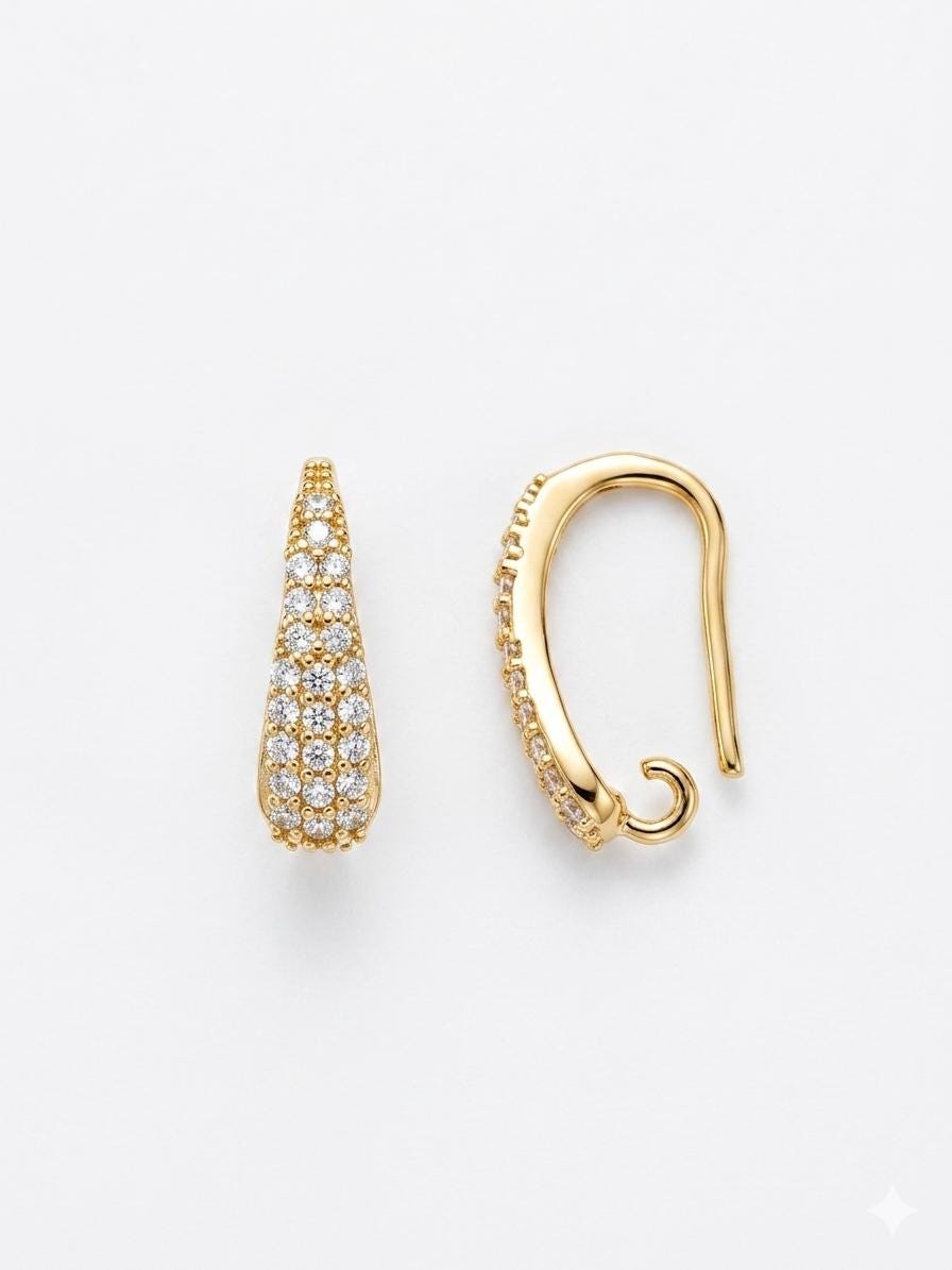Slender, elongated oval gold-filled hoop findings designed for a modern, minimalist drop earring look.