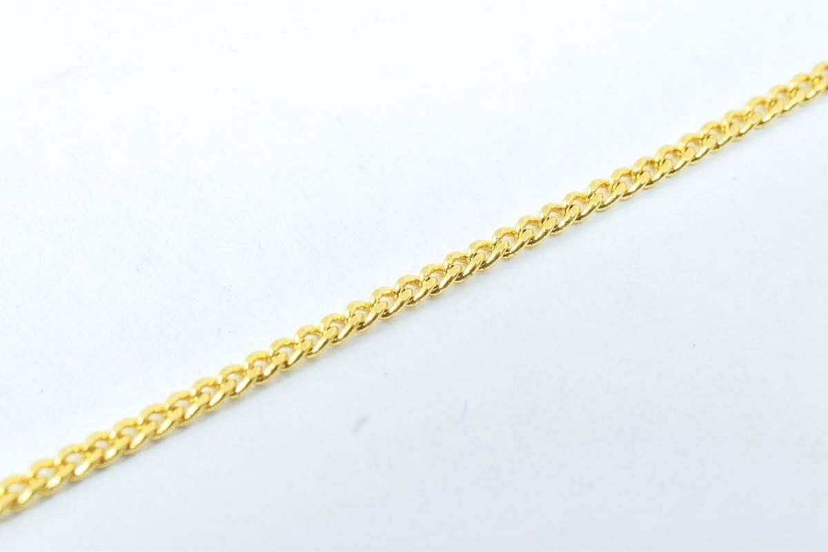 Gold Plated Cuban Chain Delicate Jewelry Supply, 1mm Electroplated Finish (18K Gold Tone, Copper Metal, Sold by Foot)