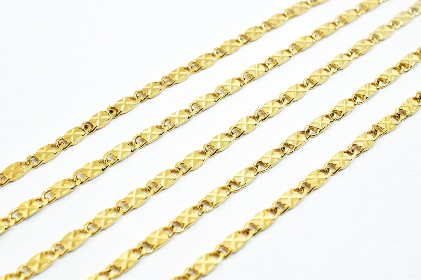 18K Gold Filled Chain: Electroplated Jewelry Supply, Tarnish Resistant Finish (2.5mm Cable, Skin Friendly)