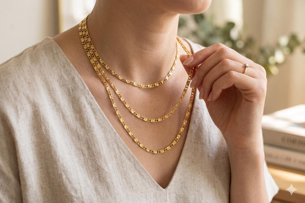 18K Gold Filled Chain: Electroplated Jewelry Supply, Tarnish Resistant Finish (2.5mm Cable, Skin Friendly)