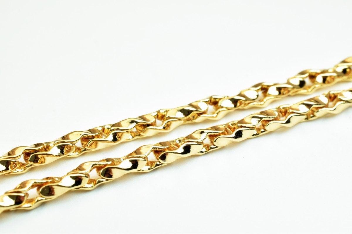 Pinky Gold Filled EP Chain 18KT Gold Filled Size 19" Long 4mm Width 4mm Thickness For Jewelry Making Item #CG374