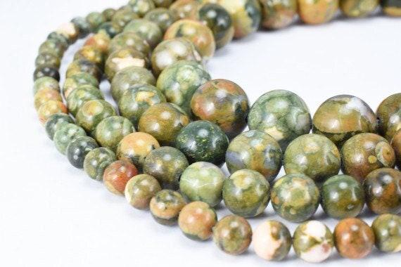 Natural rain forest jasper(bird rock) gemstone beads round beads 6mm,8mm,10mm,12mm natural stones beads healing chakra stones jewelry making
