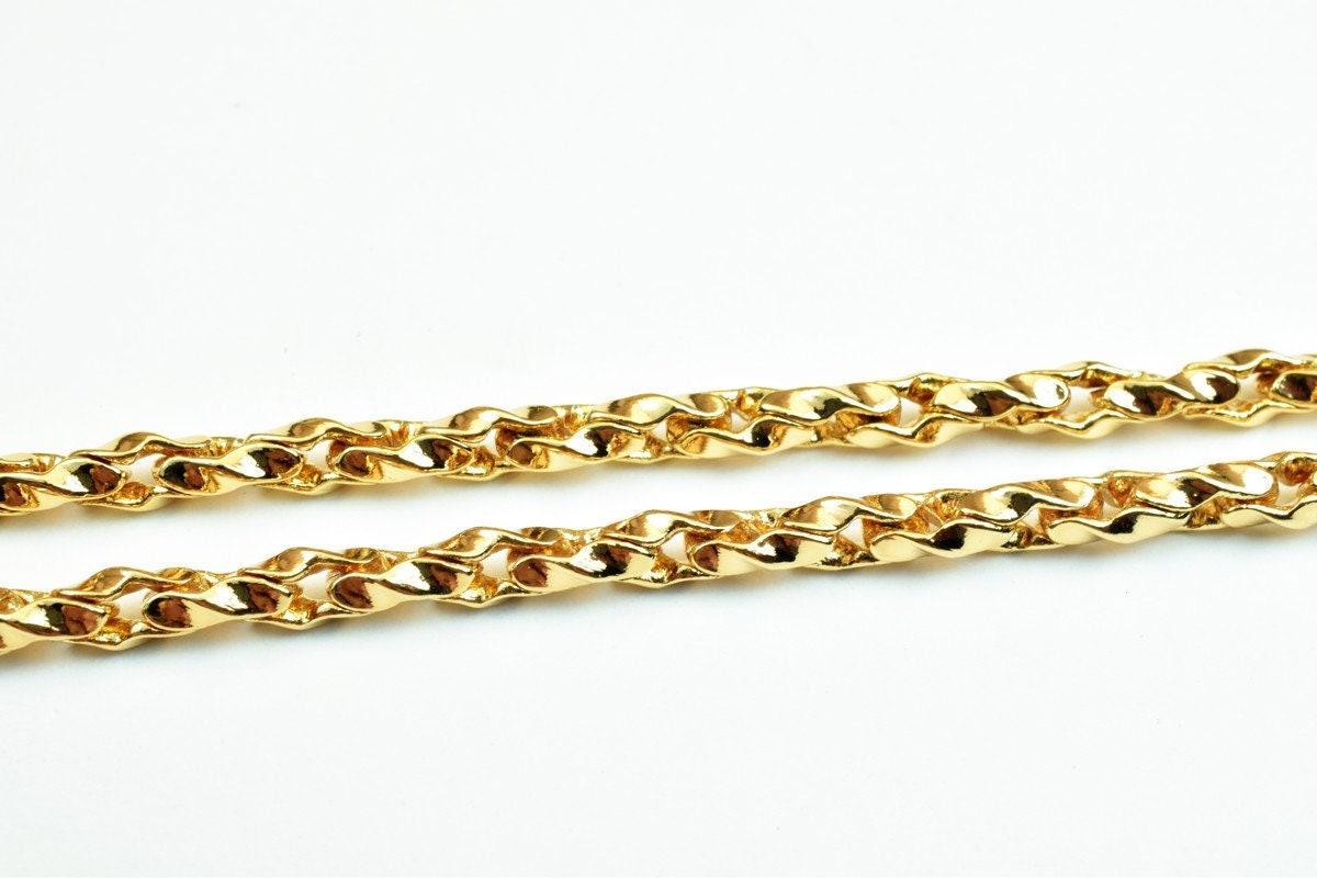 Pinky Gold Filled EP Chain 18KT Gold Filled Size 19" Long 4mm Width 4mm Thickness For Jewelry Making Item #CG374