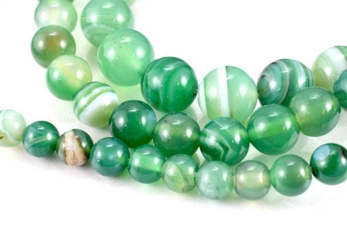 New Gemstone agate stone Beads 6mm,8mm,10mm Green Lace Smooth Agate Round loose birthstone natural Beads for jewelry making