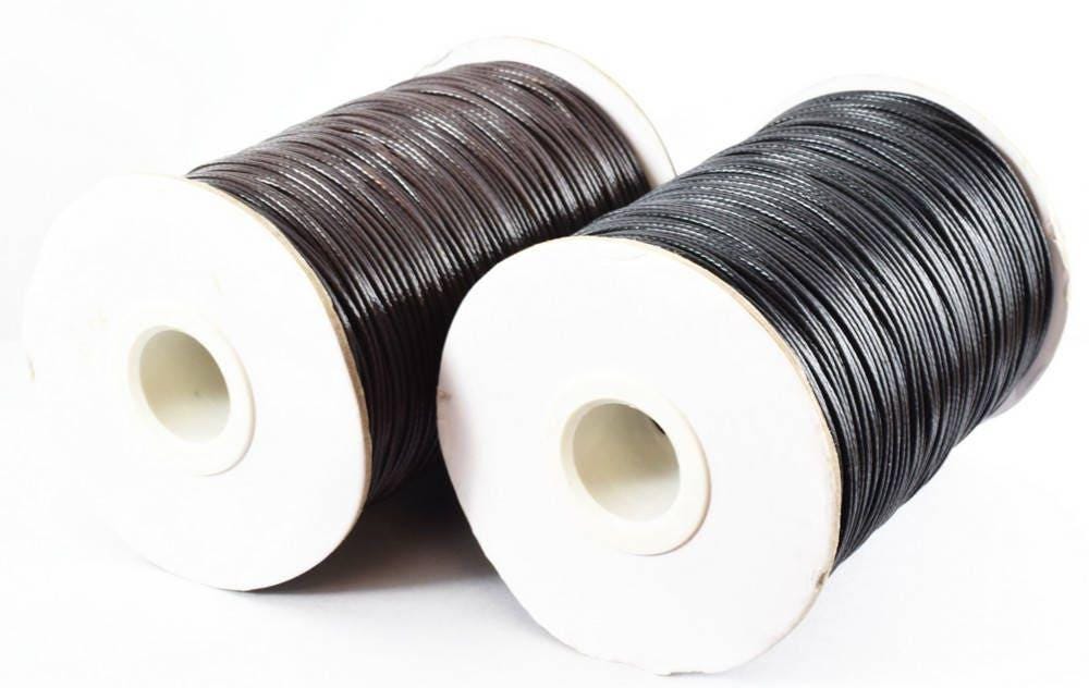 1mm Waxed Cord, Macrame Cord, Waxed Cotton Thread, 200yards, Matte Wax Cord, Shiny Wax Cord, Black,Brown Wax Cord