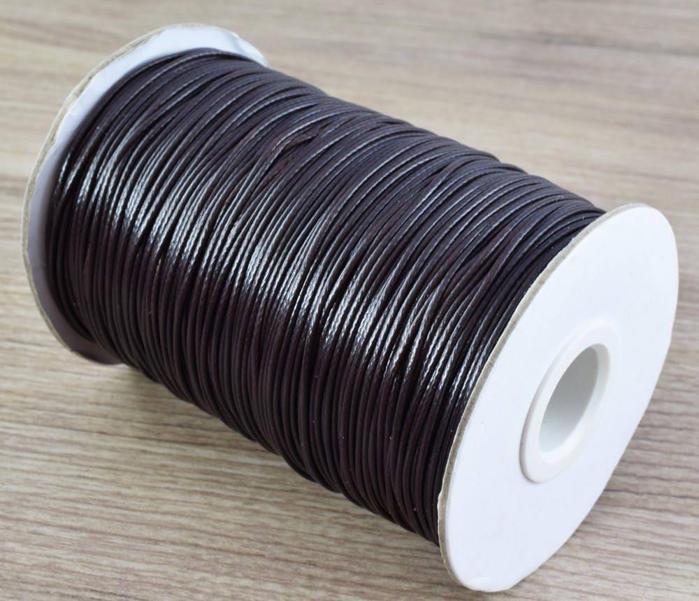 1mm Waxed Cord, Macrame Cord, Waxed Cotton Thread, 200yards, Matte Wax Cord, Shiny Wax Cord, Black,Brown Wax Cord