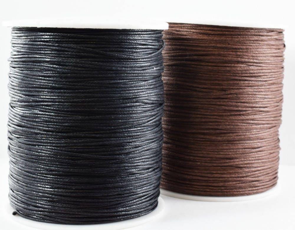 1mm Waxed Cord, Macrame Cord, Waxed Cotton Thread, 200yards, Matte Wax Cord, Shiny Wax Cord, Black,Brown Wax Cord