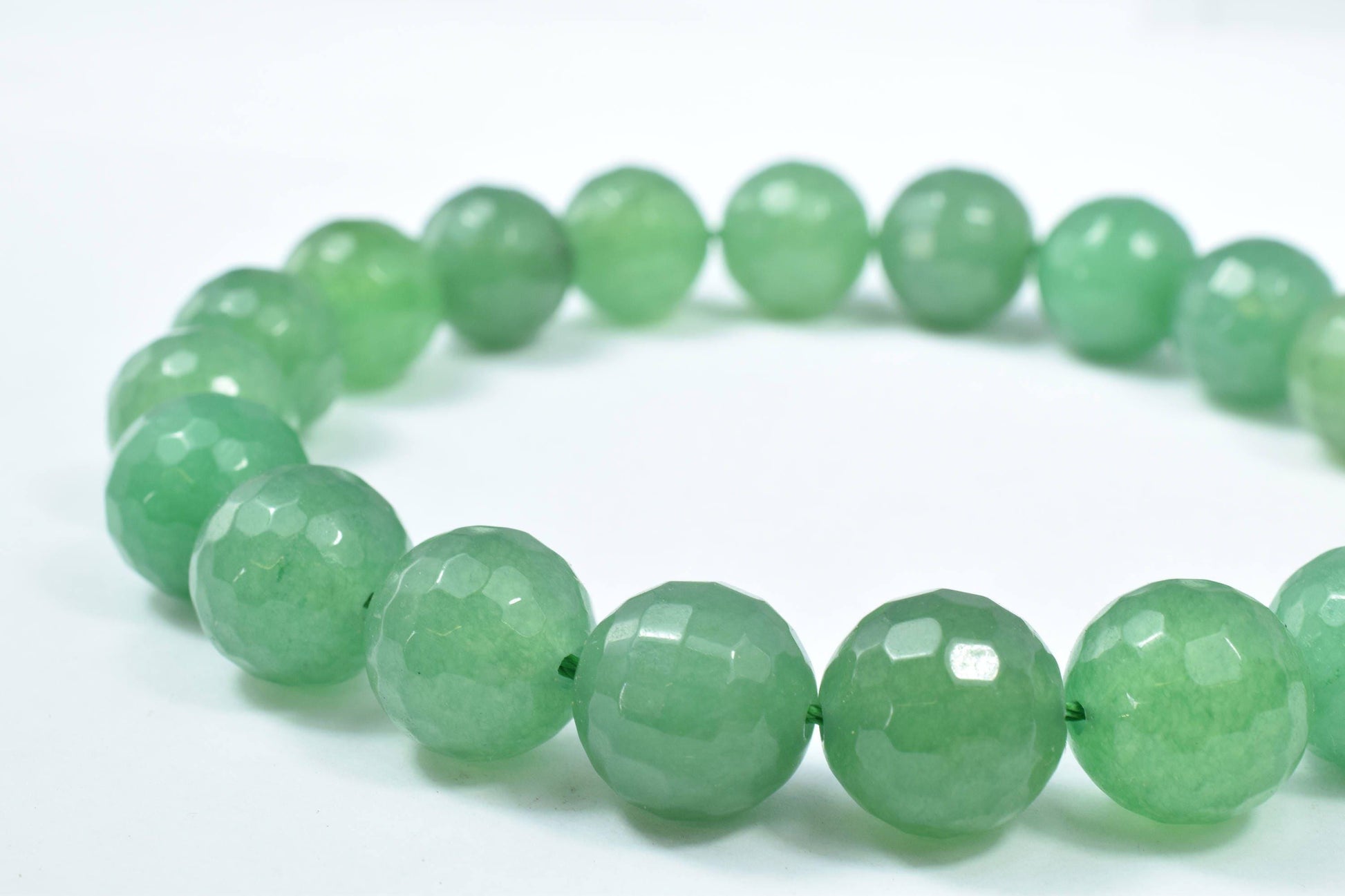 6mm/12mm Jade Gemstone Faceted Round Green Beads, Natural healing stone chakra stones for Jewelry Making# 0099. Sold by Strand