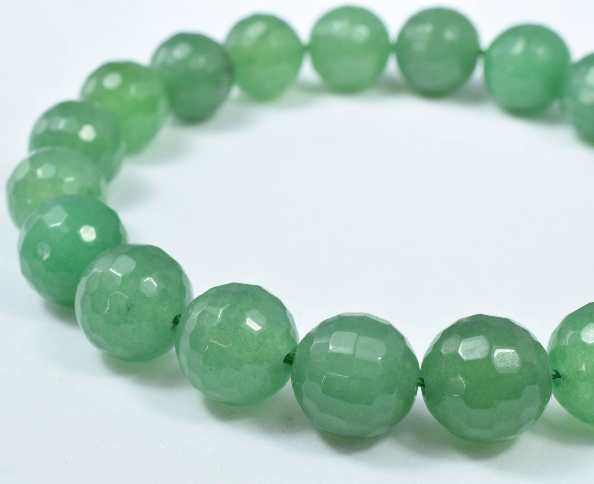 6mm/12mm Jade Gemstone Faceted Round Green Beads, Natural healing stone chakra stones for Jewelry Making# 0099. Sold by Strand