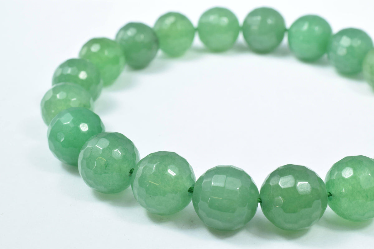 6mm/12mm Jade Gemstone Faceted Round Green Beads, Natural healing stone chakra stones for Jewelry Making# 0099. Sold by Strand