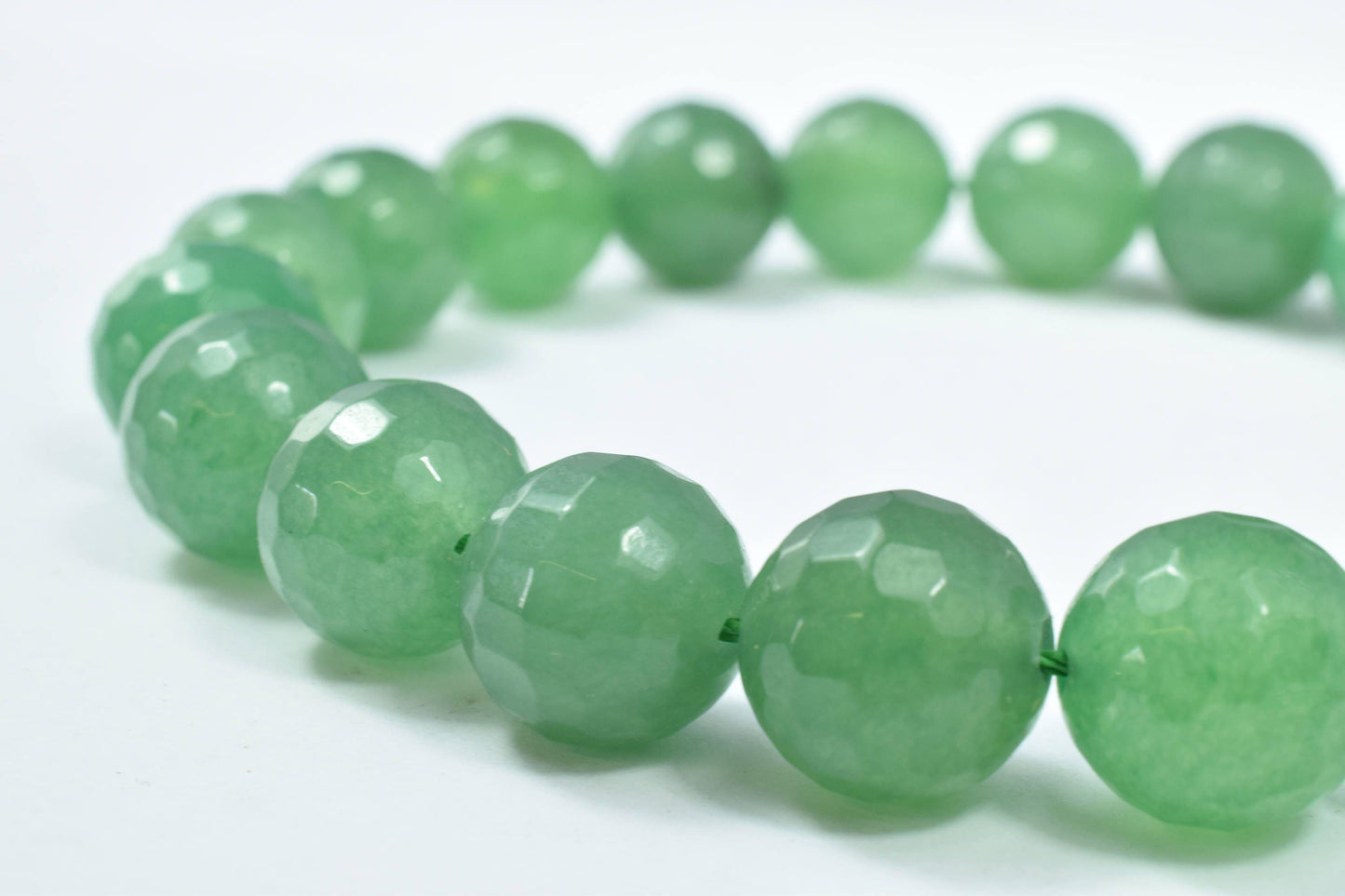 6mm/12mm Jade Gemstone Faceted Round Green Beads, Natural healing stone chakra stones for Jewelry Making# 0099. Sold by Strand