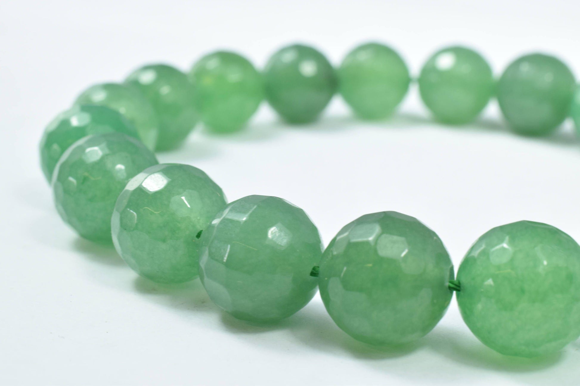 6mm/12mm Jade Gemstone Faceted Round Green Beads, Natural healing stone chakra stones for Jewelry Making# 0099. Sold by Strand