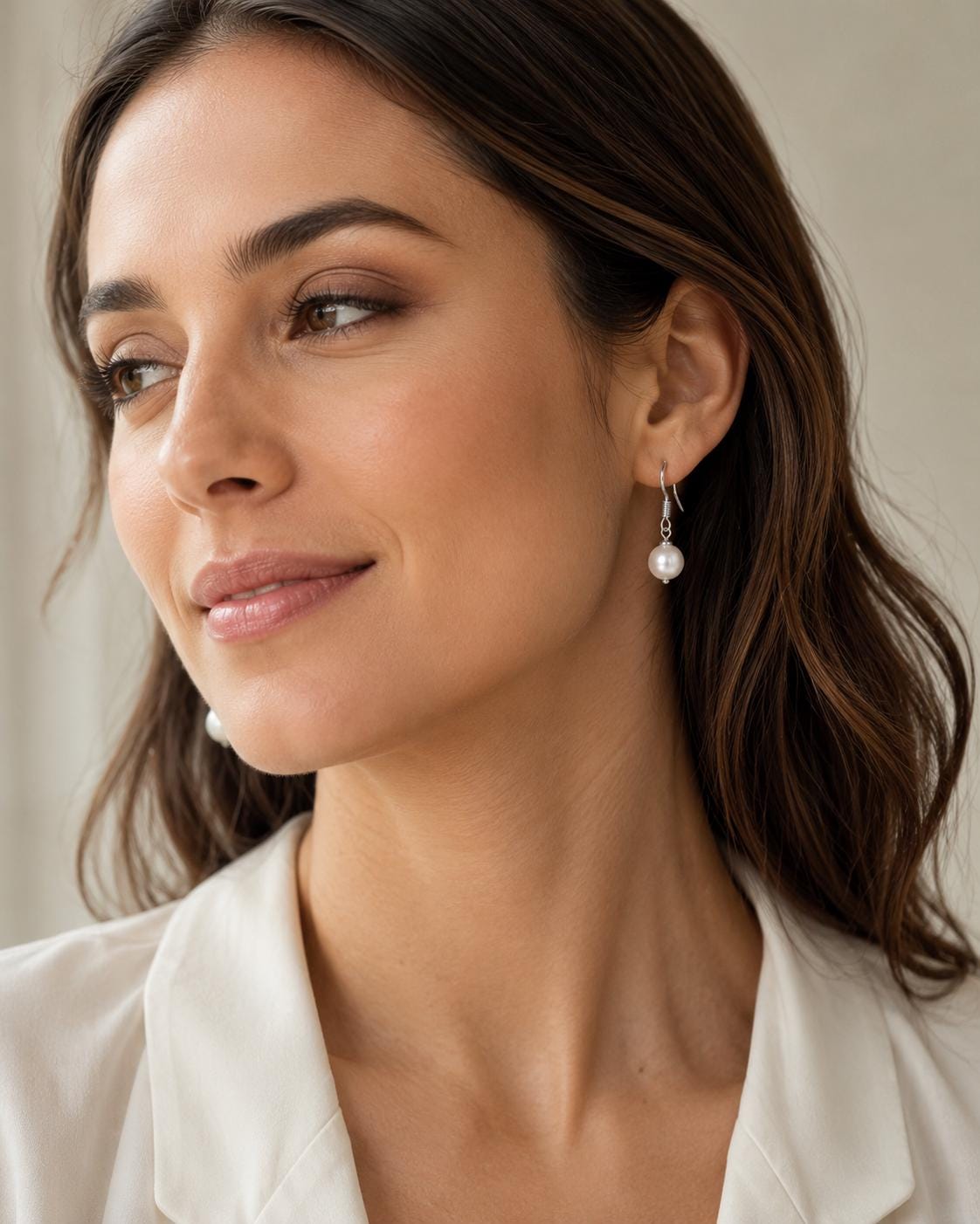 Silver stainless steel fish hook ear wires angled to show the elegant curve and loop for attaching handmade charms or pearls.