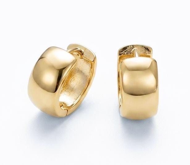 Slender, 18k gold-filled oval hoop earring findings shown from the front and side to highlight the elongated shape.