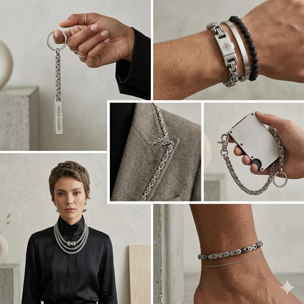 Modern silver chain for DIY jewelry and craft projects.