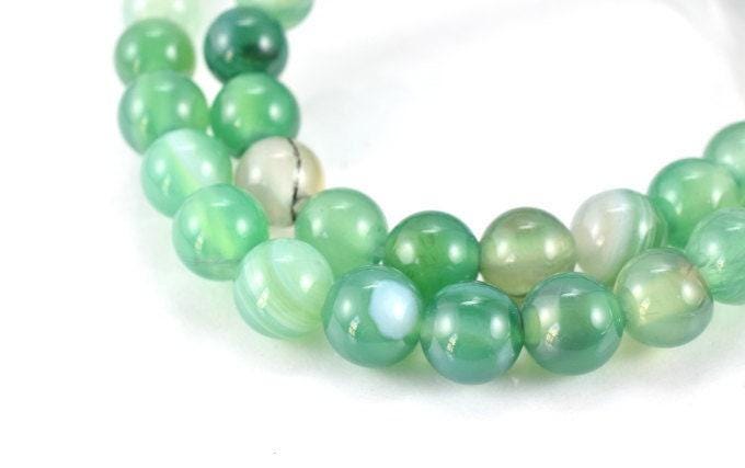 New Gemstone agate stone Beads 6mm,8mm,10mm Green Lace Smooth Agate Round loose birthstone natural Beads for jewelry making