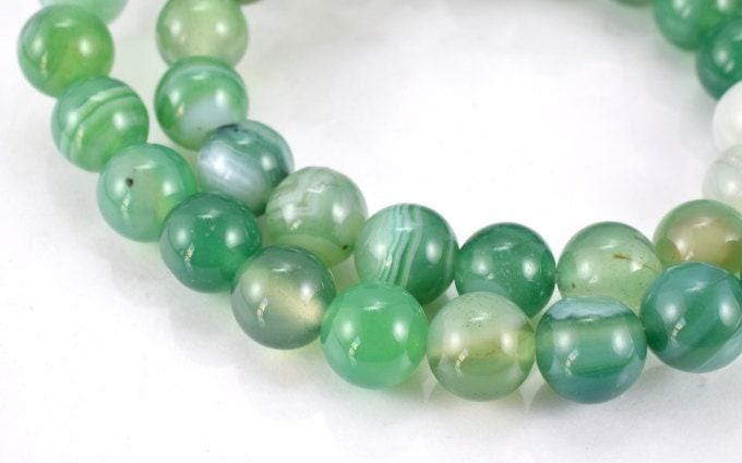 New Gemstone agate stone Beads 6mm,8mm,10mm Green Lace Smooth Agate Round loose birthstone natural Beads for jewelry making
