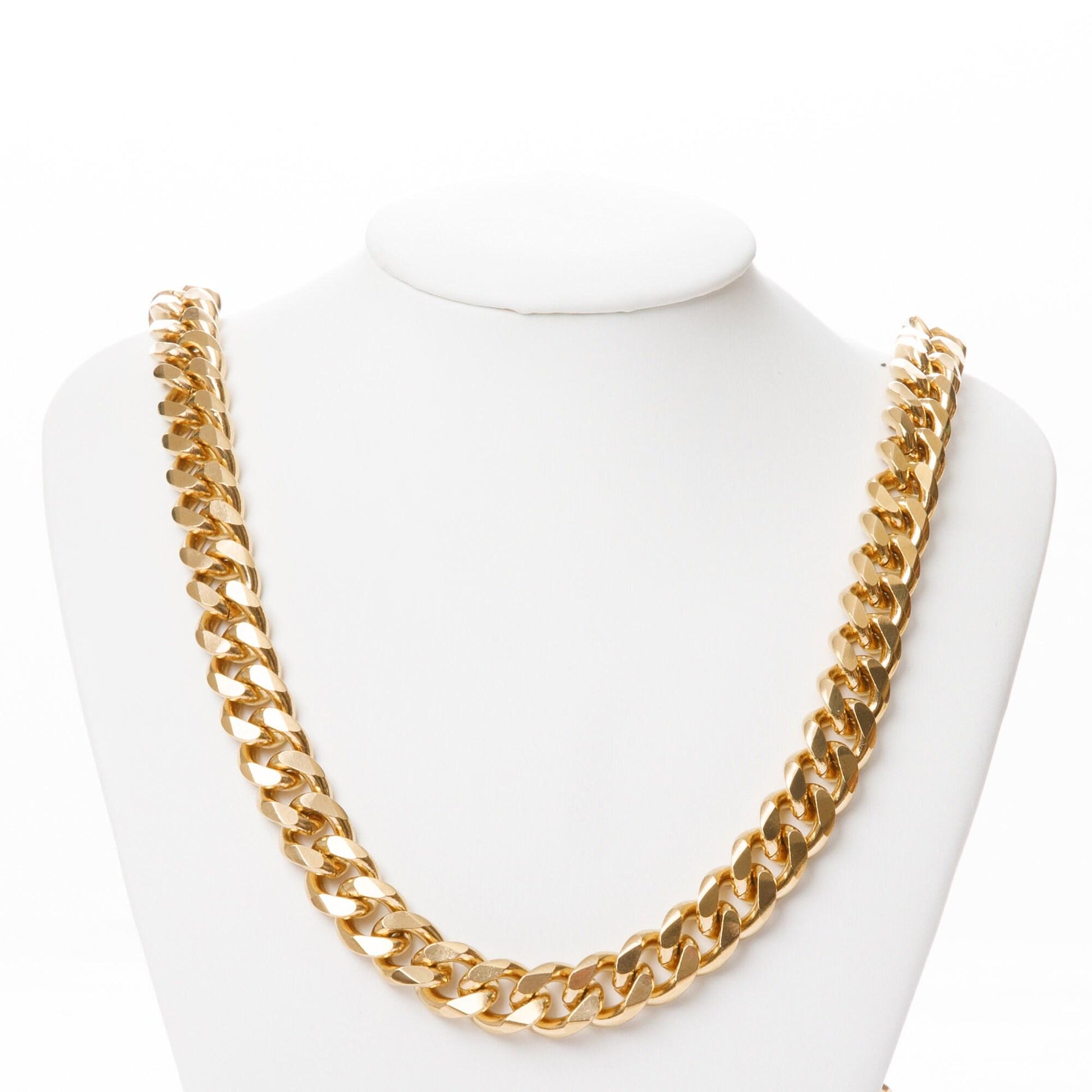 Gold Plated Cuban Chain 18KGF 4mm,6mm,9mm,11mm wide Sold by Foot GFC085,GFC086,GFC087,GFC088