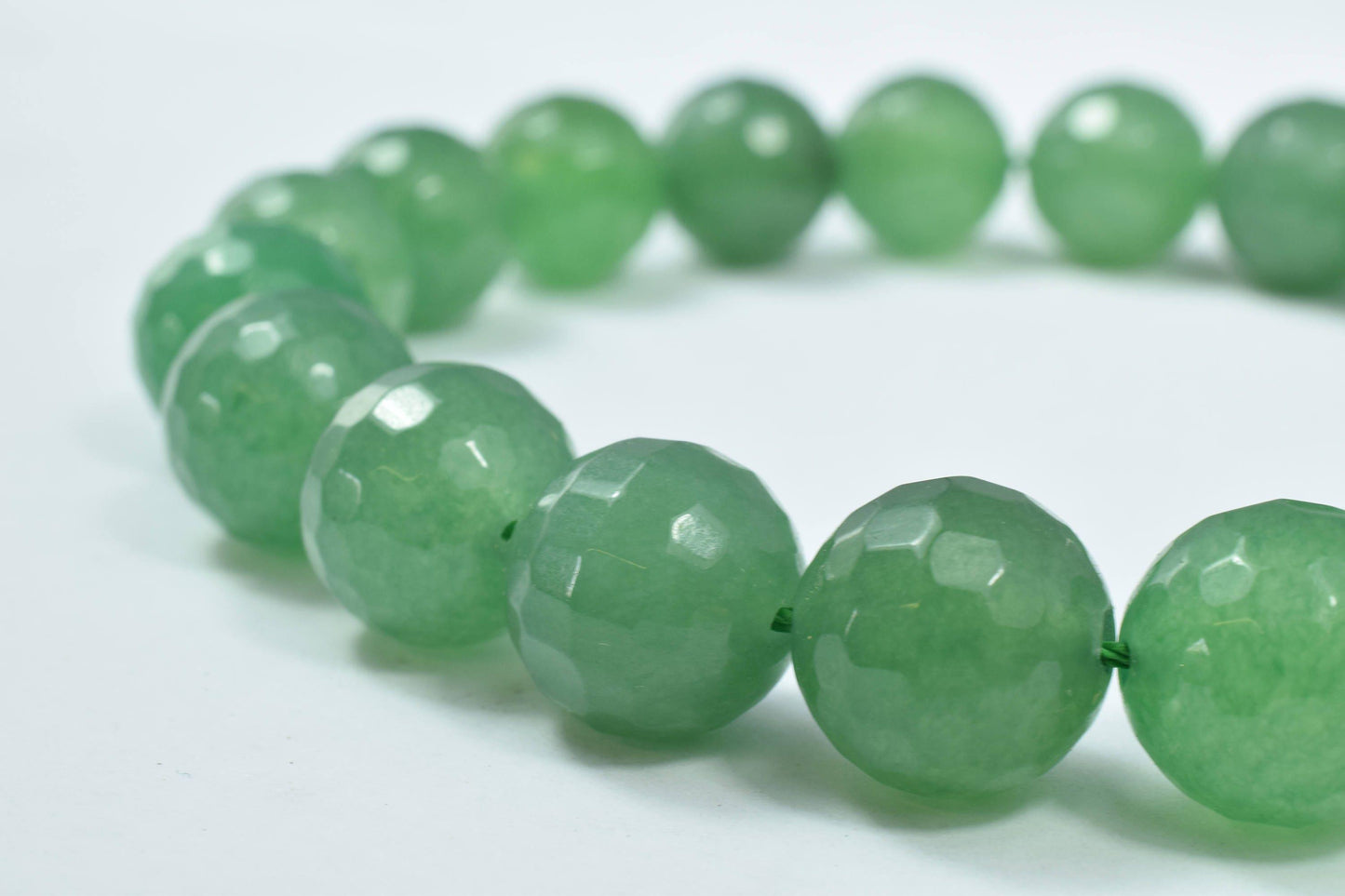6mm/12mm Jade Gemstone Faceted Round Green Beads, Natural healing stone chakra stones for Jewelry Making# 0099. Sold by Strand