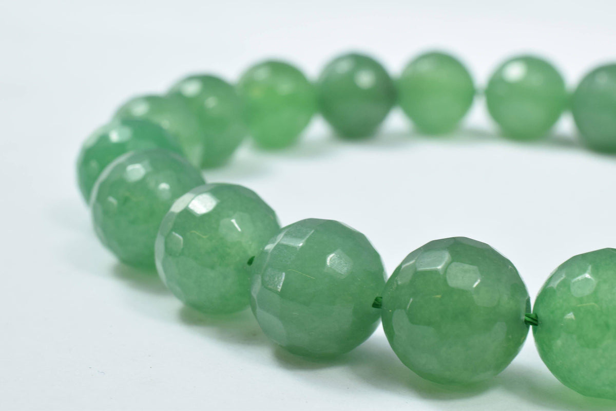 6mm/12mm Jade Gemstone Faceted Round Green Beads, Natural healing stone chakra stones for Jewelry Making# 0099. Sold by Strand