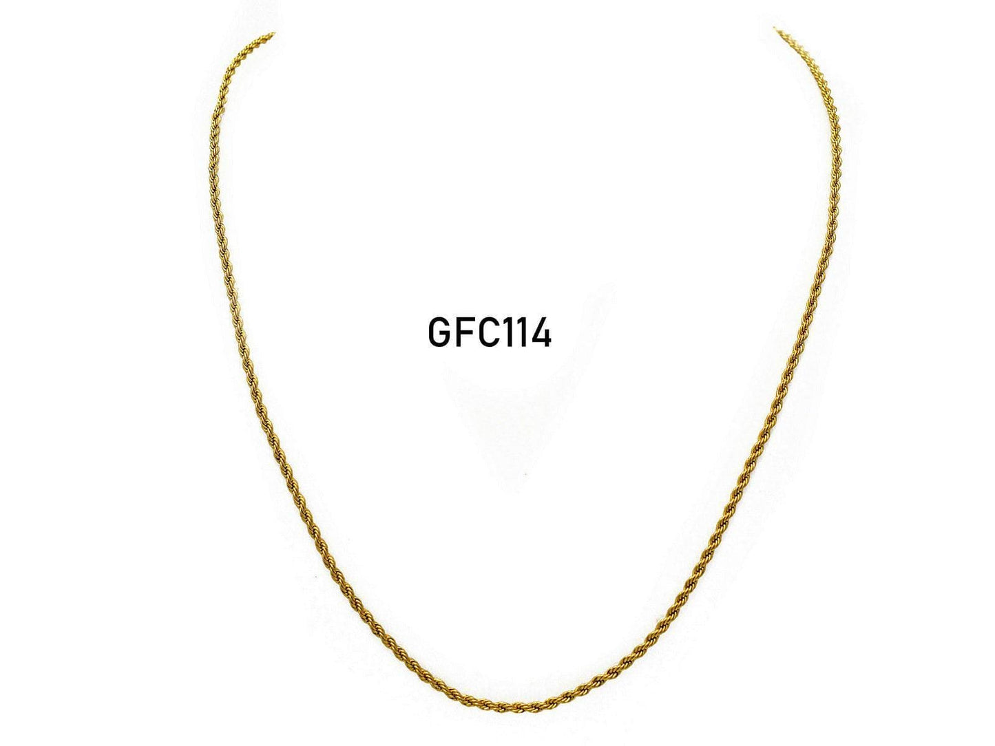 Gold Filled Chain: 18K Electroplated Rope Wheat, 2mm - Skin Safe, Water Resistant, Bulk Jewelry Supply
