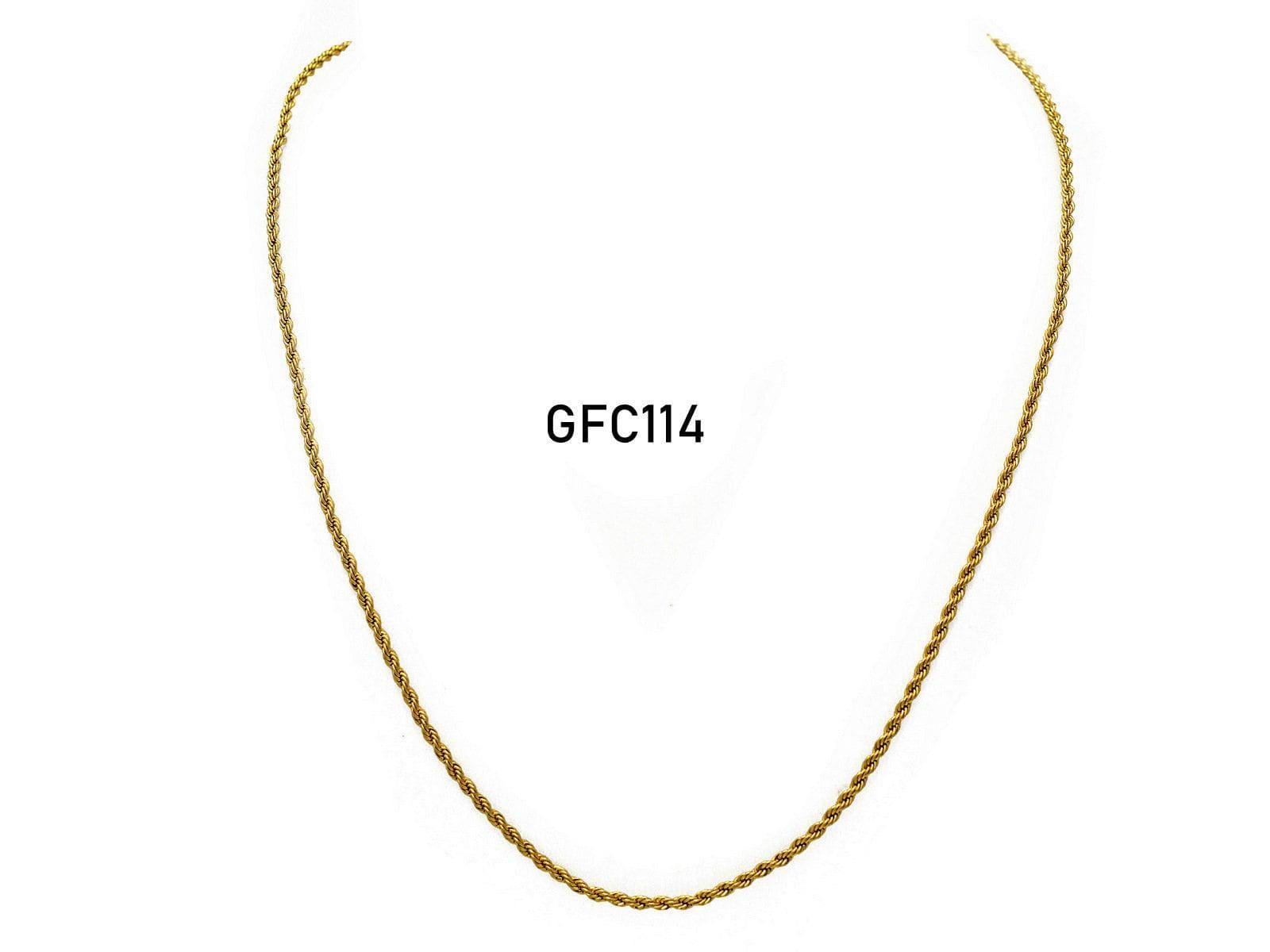 Gold Filled Chain: 18K Electroplated Rope Wheat, 2mm - Skin Safe, Water Resistant, Bulk Jewelry Supply