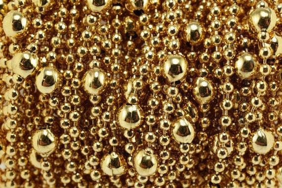Satellite Ball Chain Gold Jewelry, Electroplated 18K Copper, 3.5mm Balls (1.5mm Links, Skin Safe, Bulk Lengths)