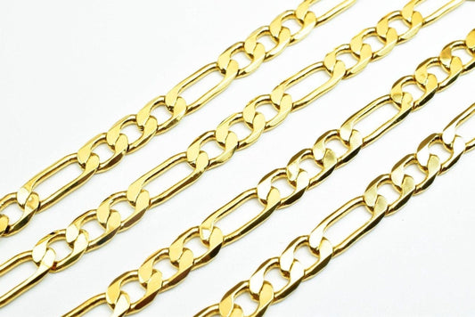 a close-up view of several gold-colored chain links arranged in a row.