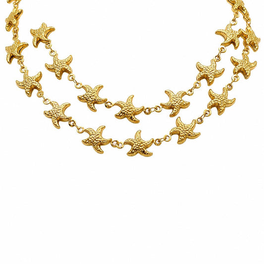 Gold Starfish Stainless Steel Chain by Yard or 10 Yards, Necklace, Bracelet, Anklets, body chain, bag charms, summer jewelry