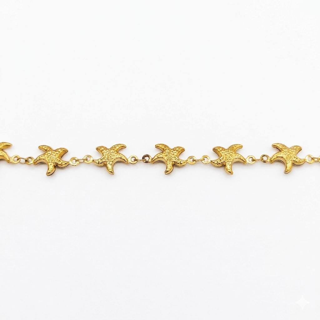 Gold starfish chain for beach anklets necklaces and crafts
