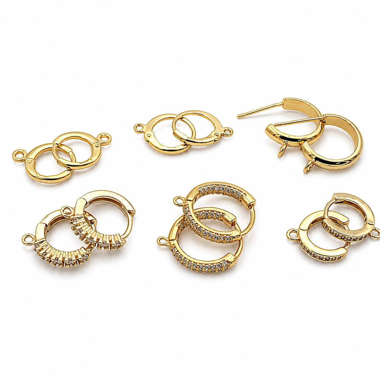 18K Gold Filled Alternative Lever Back Hook Earrings: Minimalist Sparkling Design, Base (Hypoallergenic, Multiple Sizes)