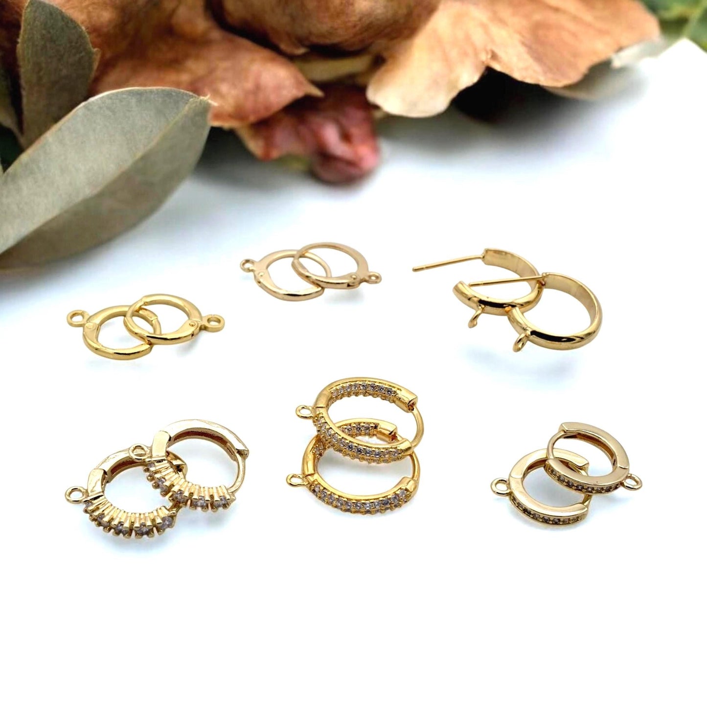 18K Gold Filled Alternative Lever Back Hook Earrings: Minimalist Sparkling Design, Base (Hypoallergenic, Multiple Sizes)