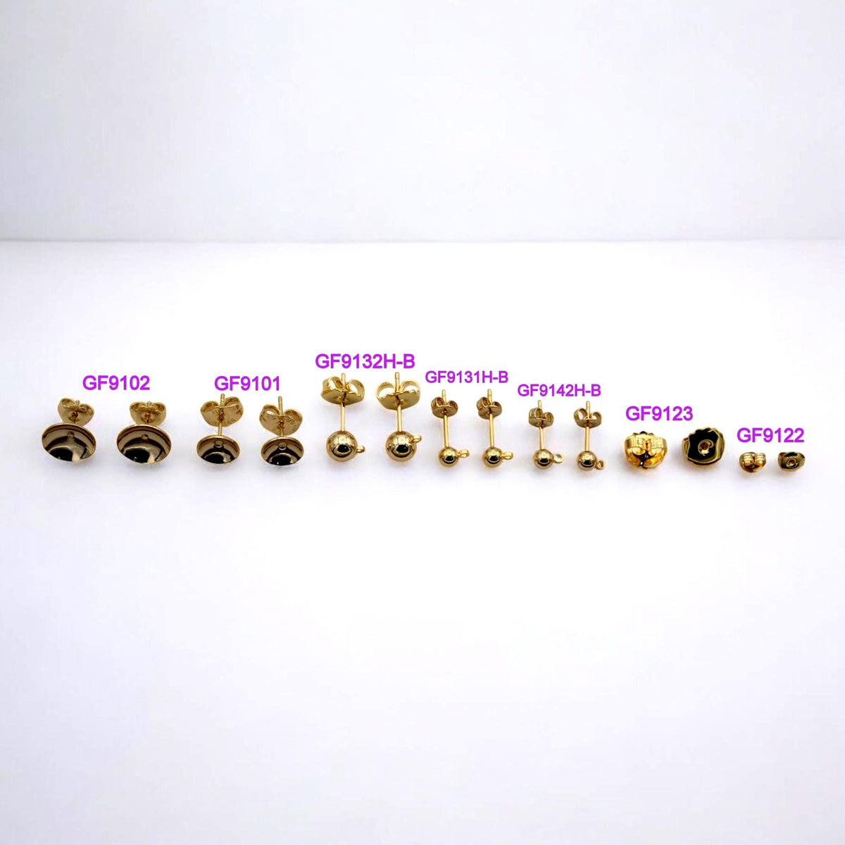 Ball Stud Earrings - Gold Filled Alternative Multiple Sizes, Minimalist Round Design - Hypoallergenic, Everyday Wear