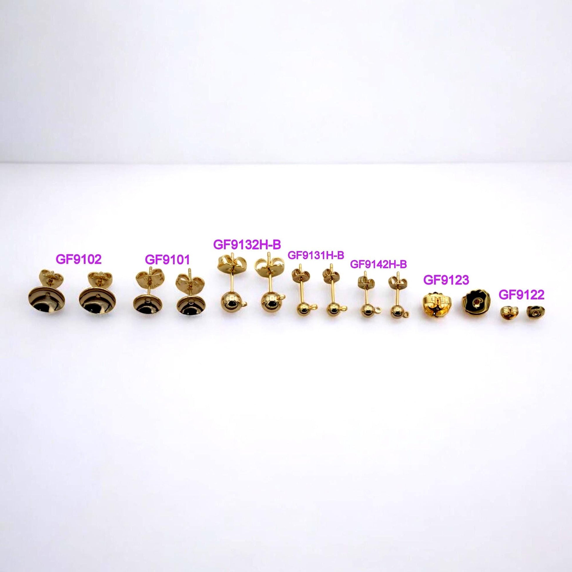Ball Stud Earrings - Gold Filled Alternative Multiple Sizes, Minimalist Round Design - Hypoallergenic, Everyday Wear
