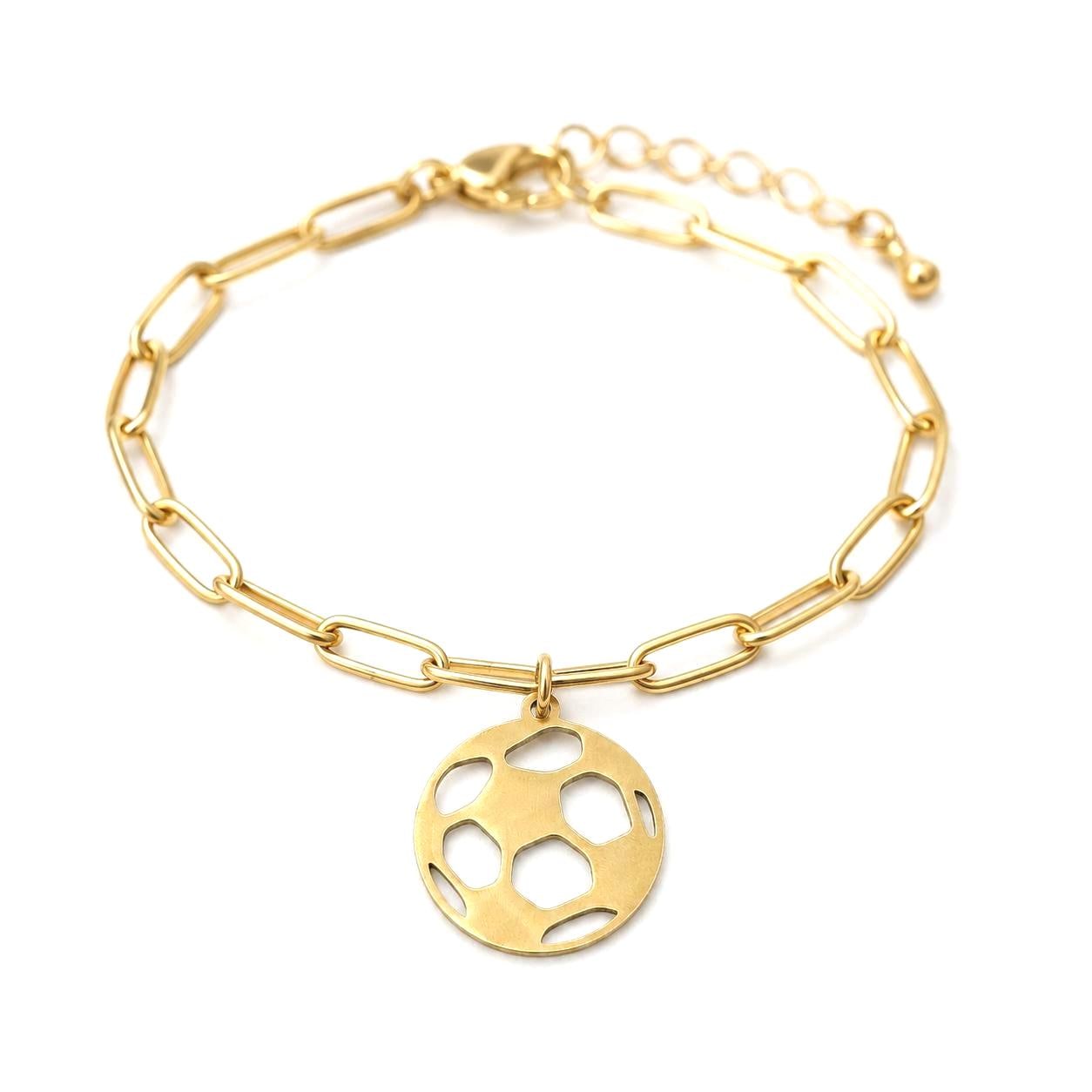Stainless steel gold soccer pendant for DIY accessories