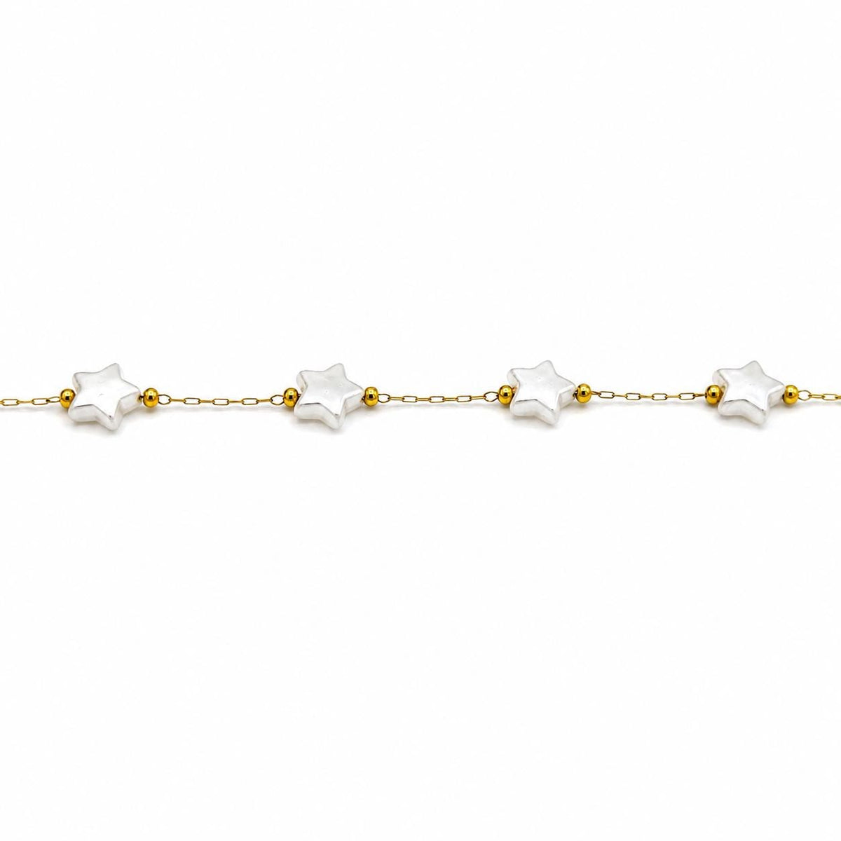 Artificial star pearl station chain sold by the yard or as one 11-yard roll.