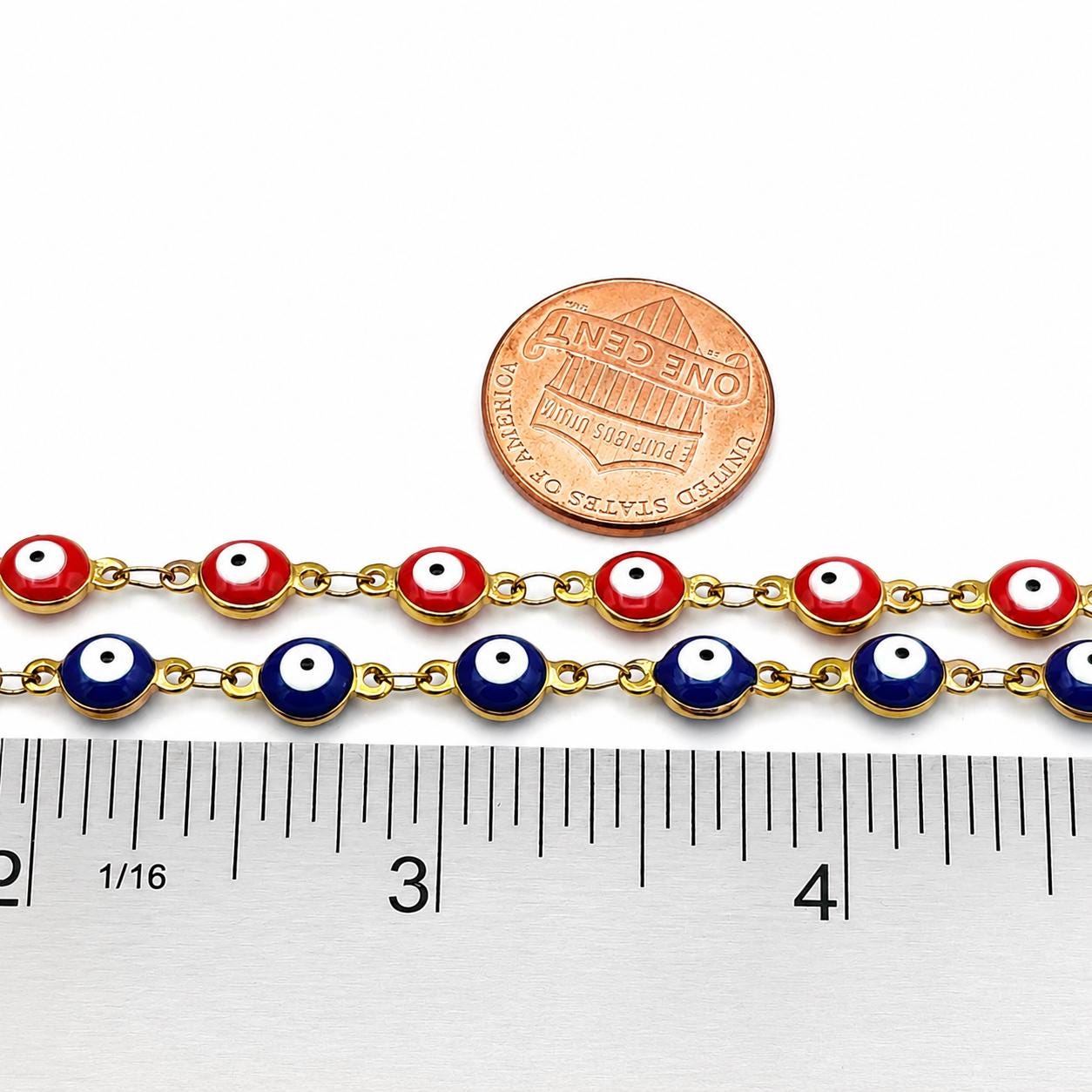 Red evil eye stainless steel chain for handmade jewelry supplies