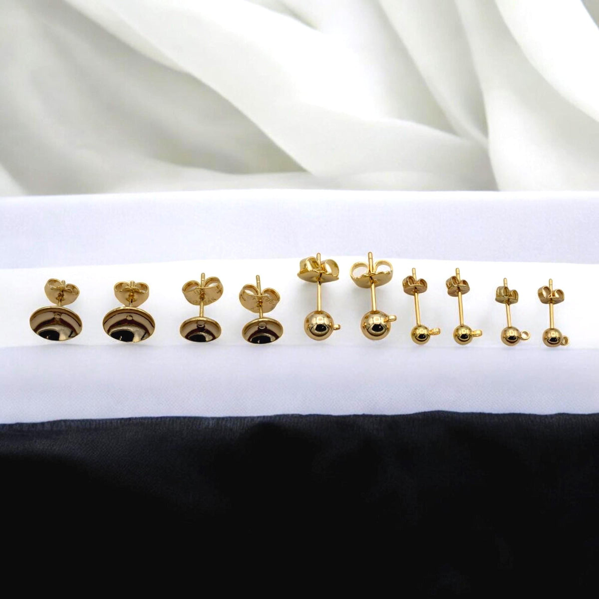 Ball Stud Earrings - Gold Filled Alternative Multiple Sizes, Minimalist Round Design - Hypoallergenic, Everyday Wear