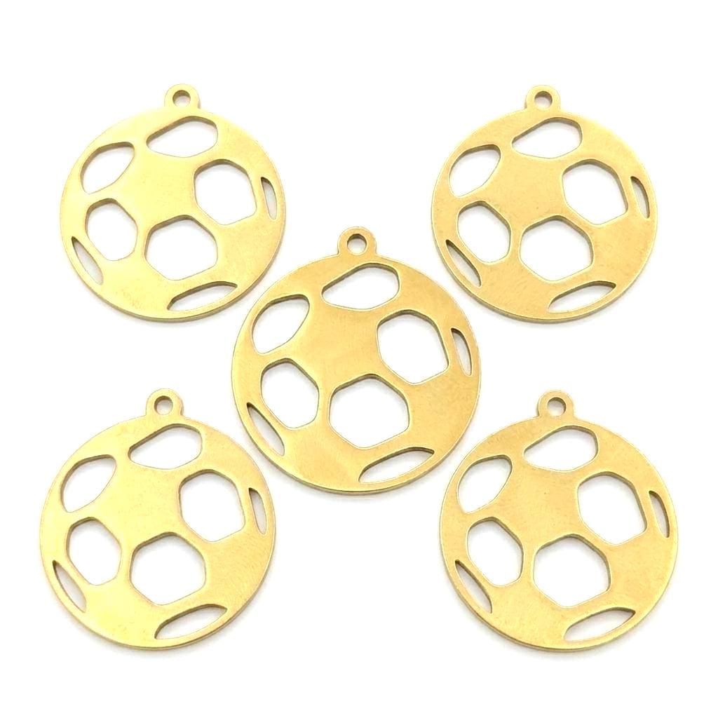 Gold ball charm for sports fan jewelry and craft supplies
