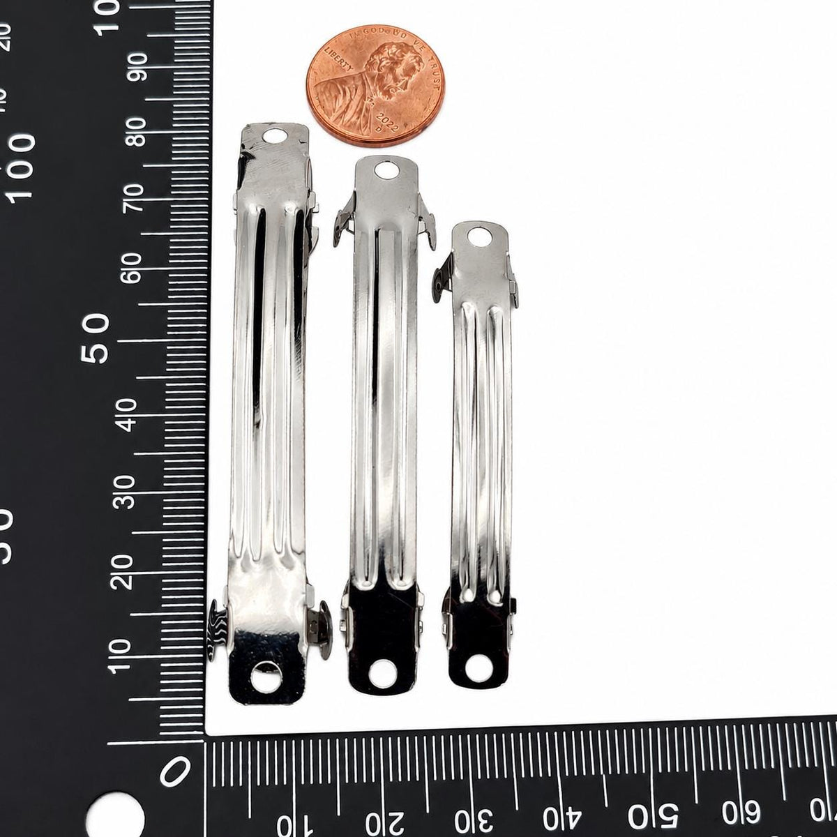 Polished silver barrette findings for bow making, resin decoration, and craft projects