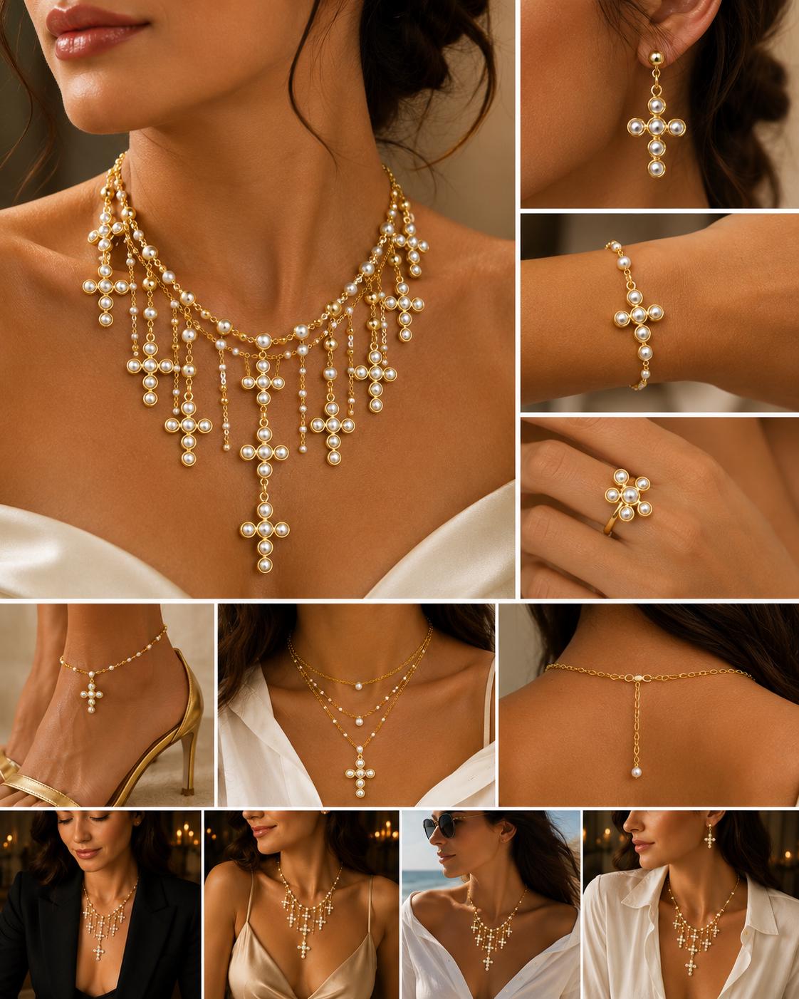 Stainless steel religious cross charms sold in 3 pieces per bag or 5 bags discount