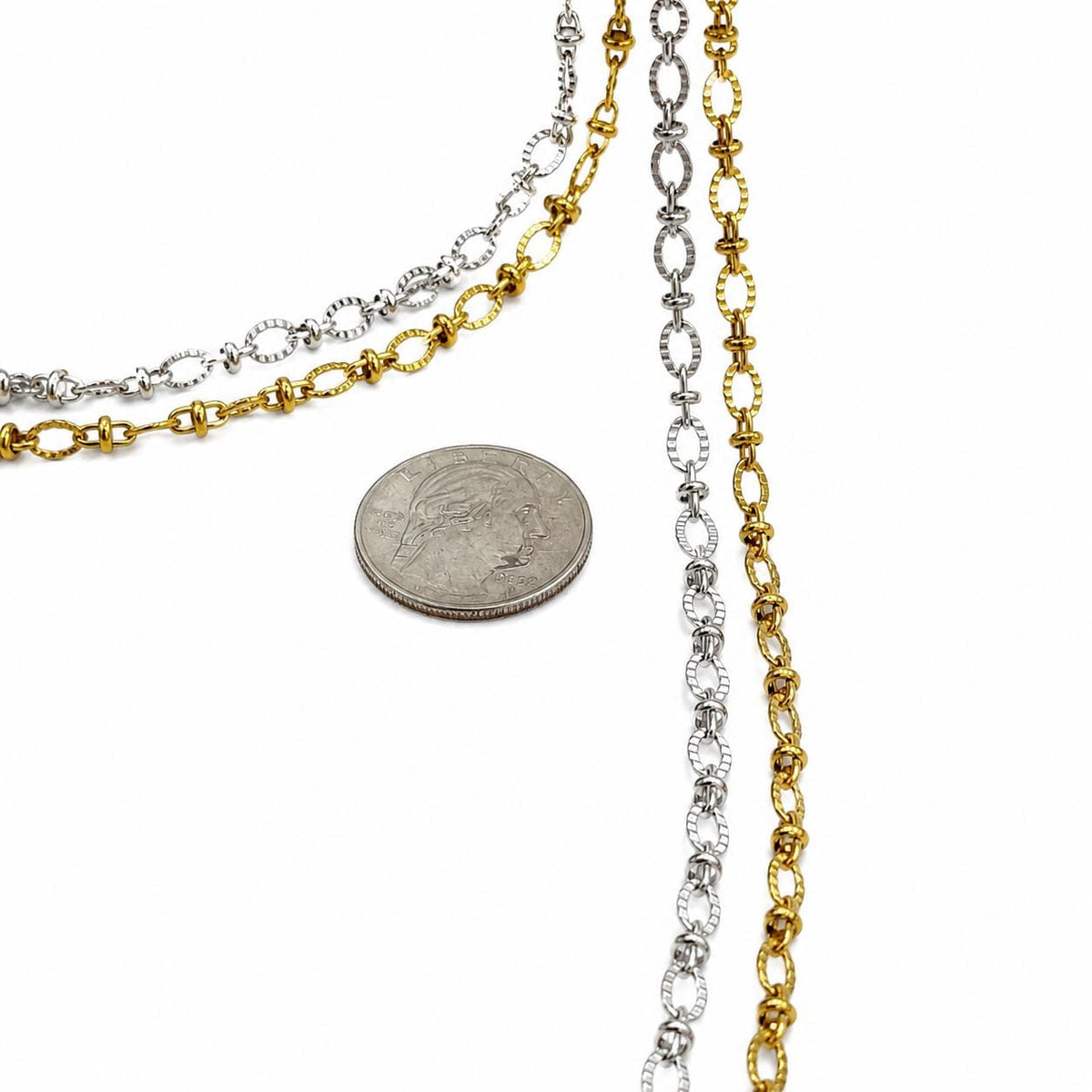 Polished oval link chain for necklace, bracelet, anklet, and DIY jewelry making